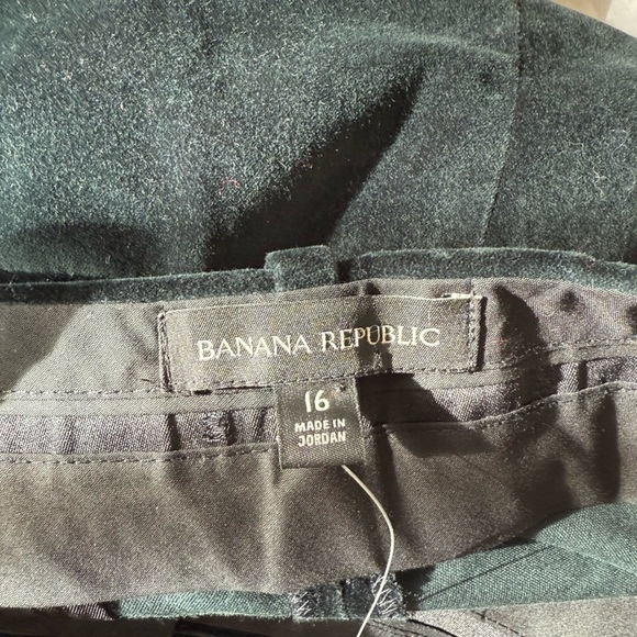 Banana Republic Green Velour Pleated Wide Leg High Waisted Trousers - Picture 8 of 8